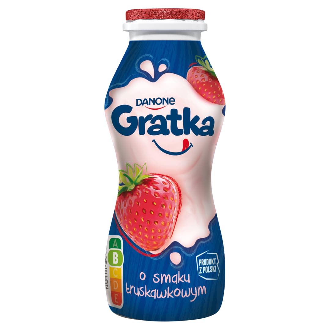 DANONE GRATKA Napój mleczny o smaku truskawkowym 170 g