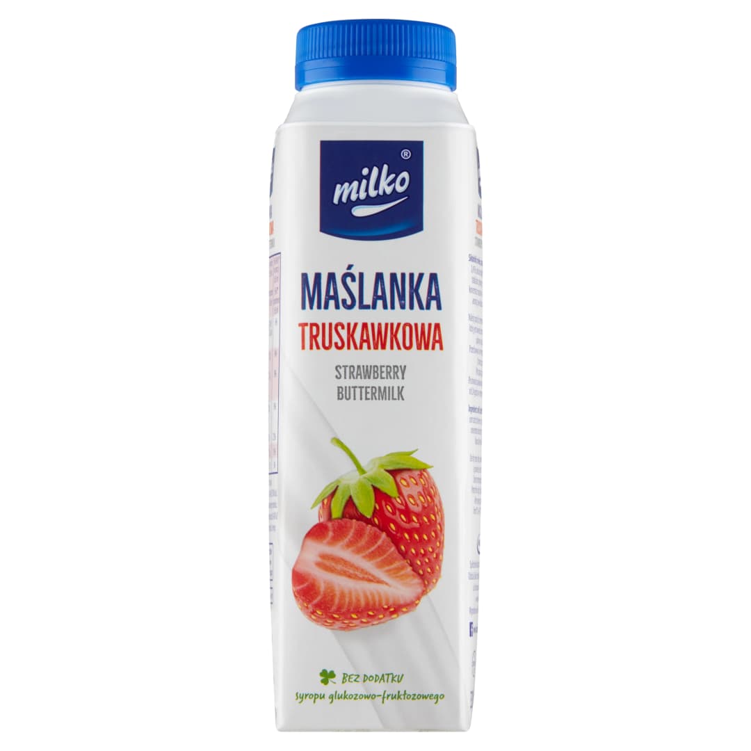 MILKO Maślanka truskawkowa 330 ml