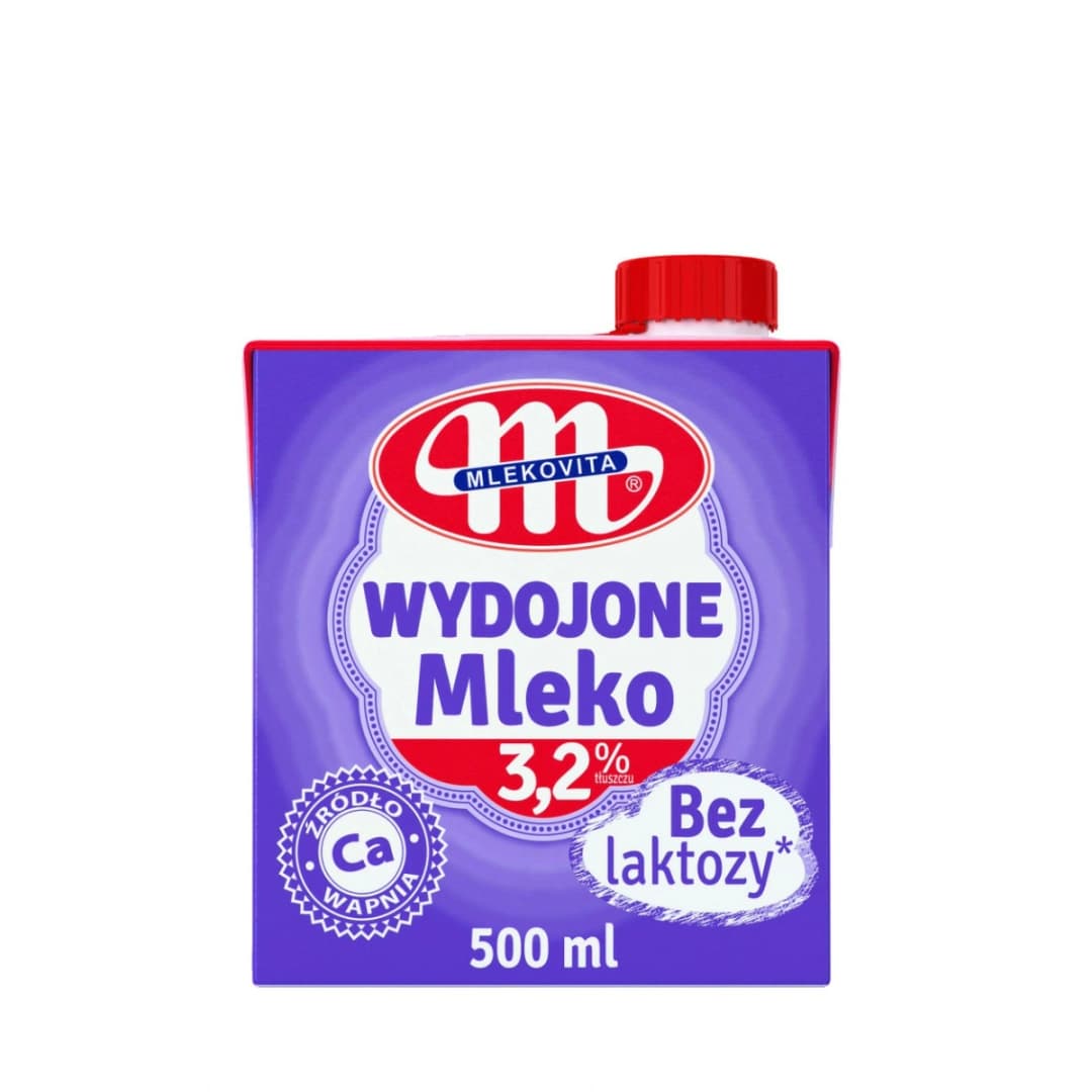 MLEKOVITA WYDOJONE Mleko UHT 3,2% bez laktozy 500 ml