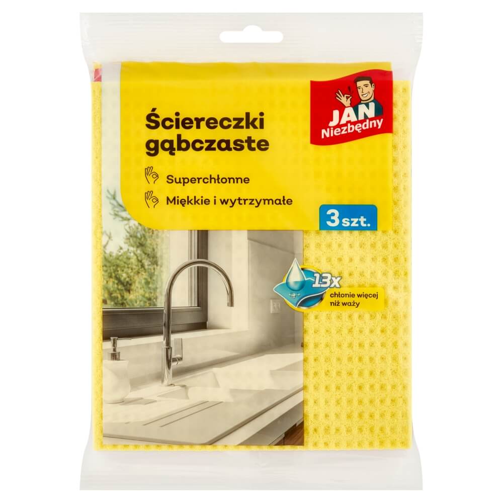 JAN NIEZBĘDNY Ściereczki gąbczaste 3 szt.