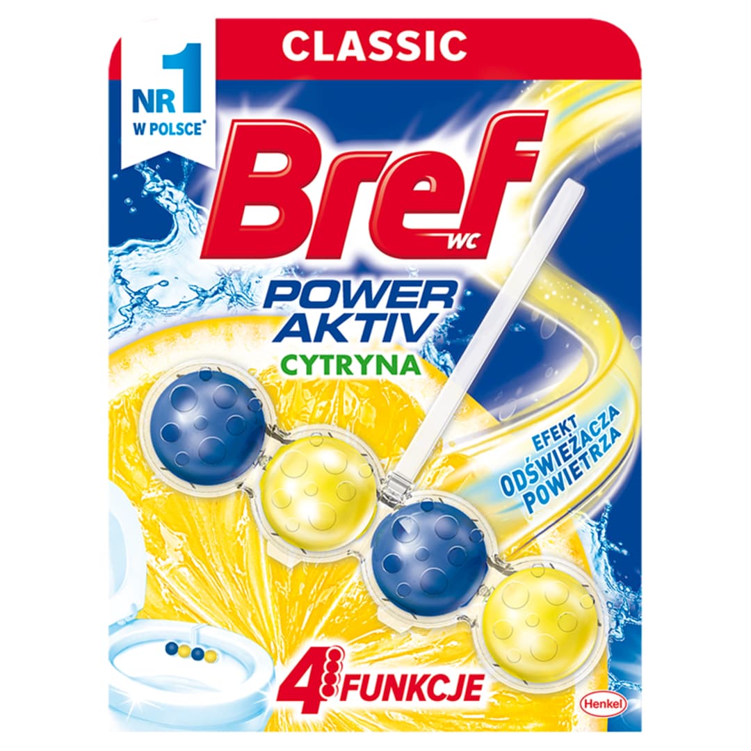 BREF POWER AKTIV Kostka do WC Cytryna 50 g
