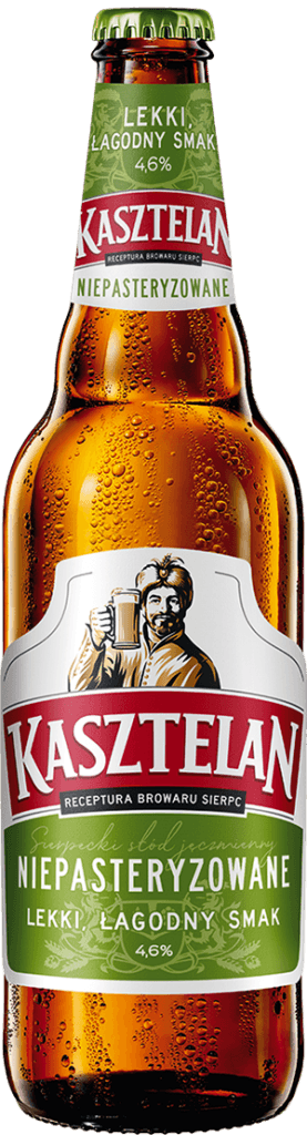 KASZTELAN Piwo jasne Niepasteryzowane butelka 500 ml