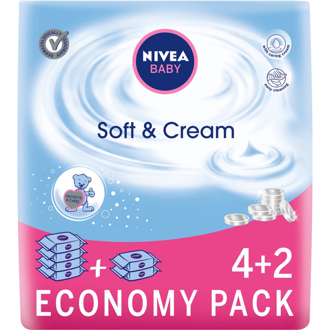 NIVEA BABY Chusteczki Soft & Cream 6x63 szt.