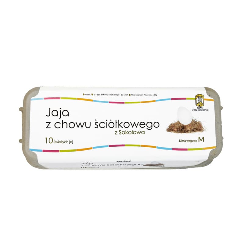 JAJA Z SOKOŁOWA Jaja z chowu ściółkowego rozmiar M 10 szt.