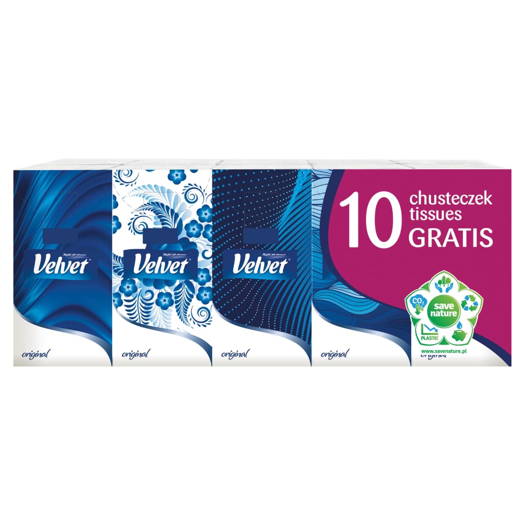 VELVET Chusteczki higieniczne Original 10x9 szt.