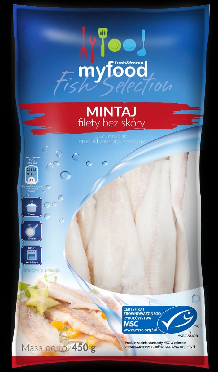 MYFOOD Mintaj filety bez skóry mrożone