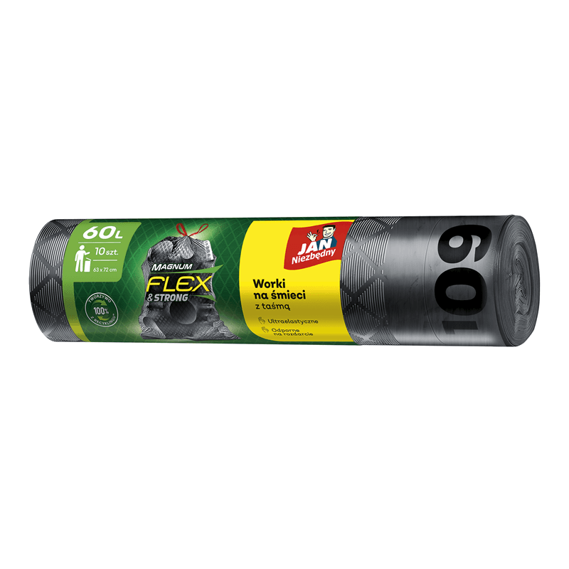 JAN NIEZBĘDNY Worki Magnum Flex & Strong 60 l z taśmą 10 szt.