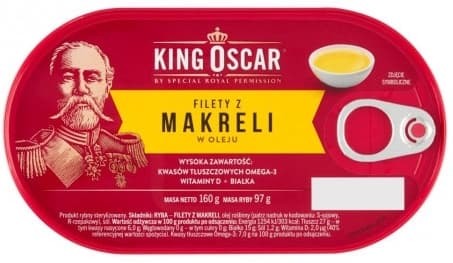 KING OSCAR Filety z makreli w oleju 160 g