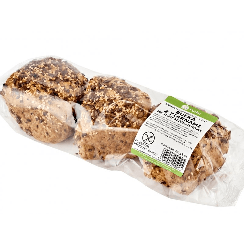 PUTKA Bezglutenowa bułka z ziarnami 3 szt. 200 g