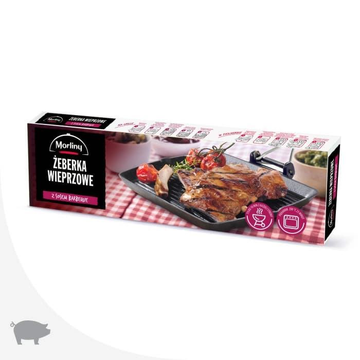 MORLINY Żeberka wolno gotowane z sosem barbeque 650 g