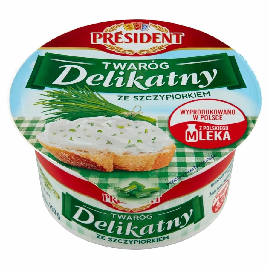 PRESIDENT Twaróg delikatny ze szczypiorkiem 150 g