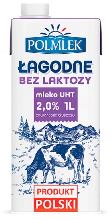 POLMLEK Mleko łagodne UHT 2% bez laktozy 1000 ml