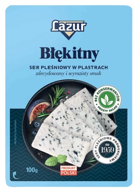 LAZUR BŁĘKITNY Ser pleśniowy w plastrach 100 g