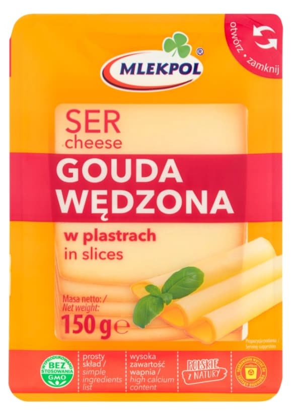 MLEKPOL Ser Gouda wędzona w plastrach 150 g