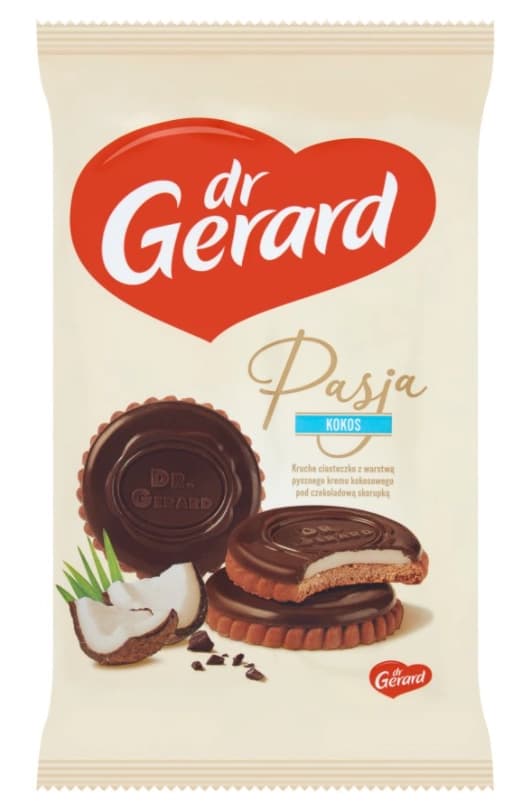 DR GERARD PASJA Herbatniki z kremem kokosowym i czekoladą 170 g