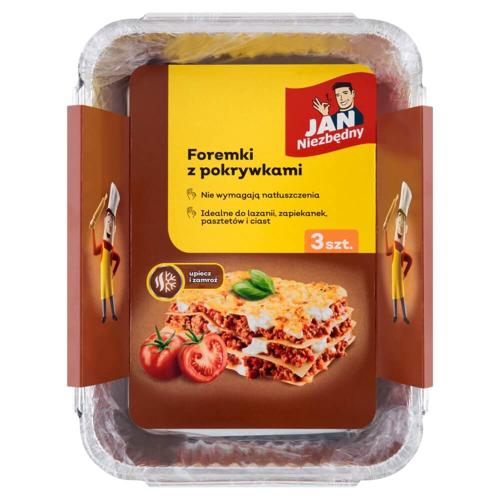 JAN NIEZBĘDNY Foremki aluminiowe do pieczenia i zamrażania 3 szt.