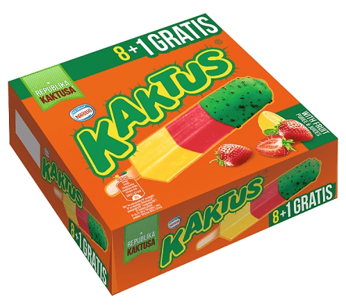 KAKTUS Lody na patyku o smaku cytrynowo-truskawkowym 405 ml