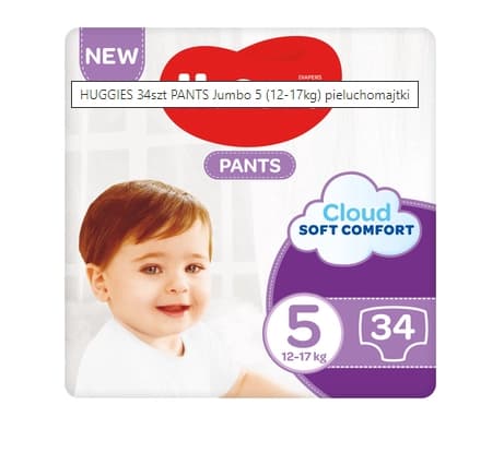 HUGGIES Pieluchomajtki rozmiar 5, 12-17 kg 34szt.