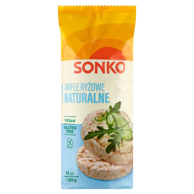 SONKO Wafle ryżowe naturalne bezglutenowe 130 g