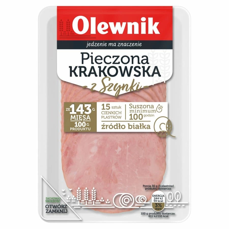 OLEWNIK Kiełbasa krakowska sucha pieczona 90 g