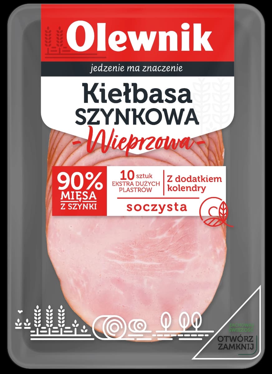 OLEWNIK Kiełbasa szynkowa wieprzowa 90 g