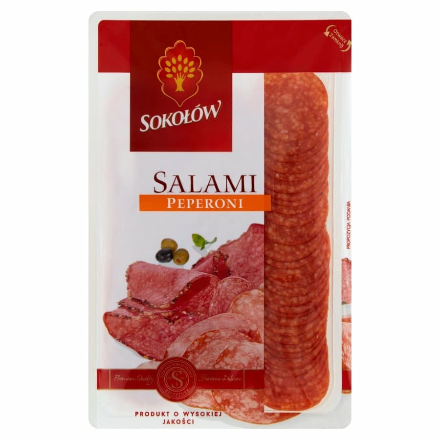 SOKOŁÓW Peperoni salami bezglutenowe 100 g