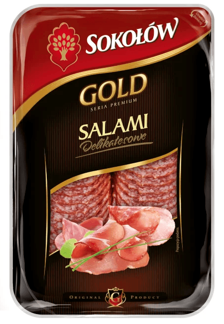 SOKOŁÓW GOLD Salami delikatesowe plastry 100 g