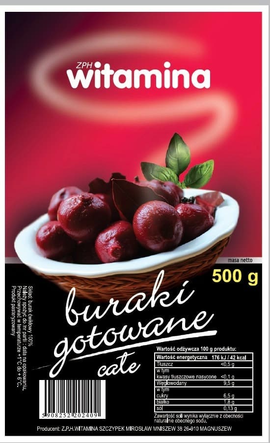 WITAMINA Buraki gotowane całe 500 g
