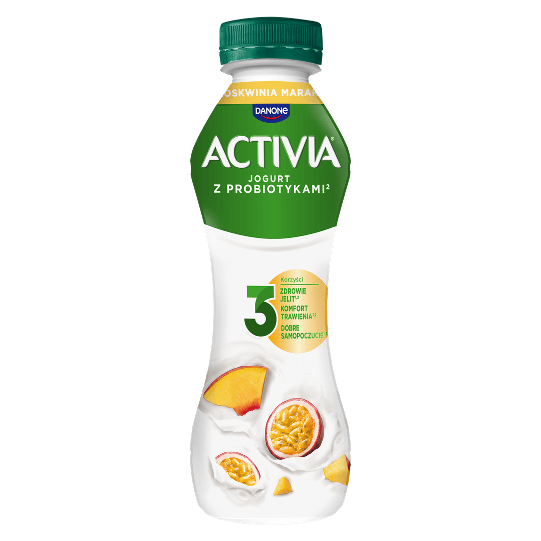 DANONE ACTIVIA Jogurt marakuja brzoskwinia 280 g