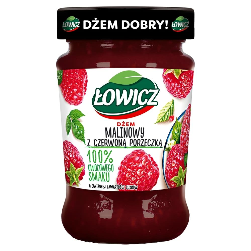 ŁOWICZ Dżem malinowy z czerwoną porzeczką niskosłodzony 280 g