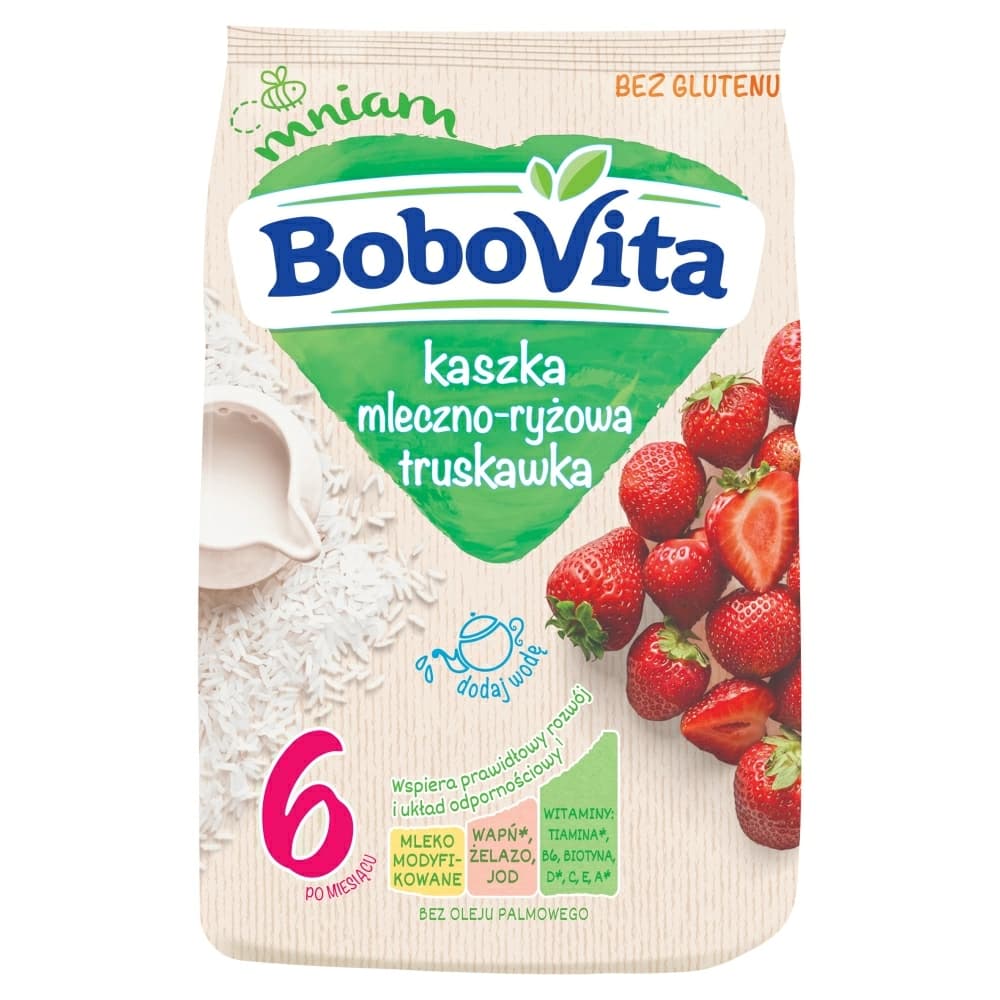 BOBOVITA Kaszka mleczno-ryżowa truskawka po 6. miesiącu 230 g