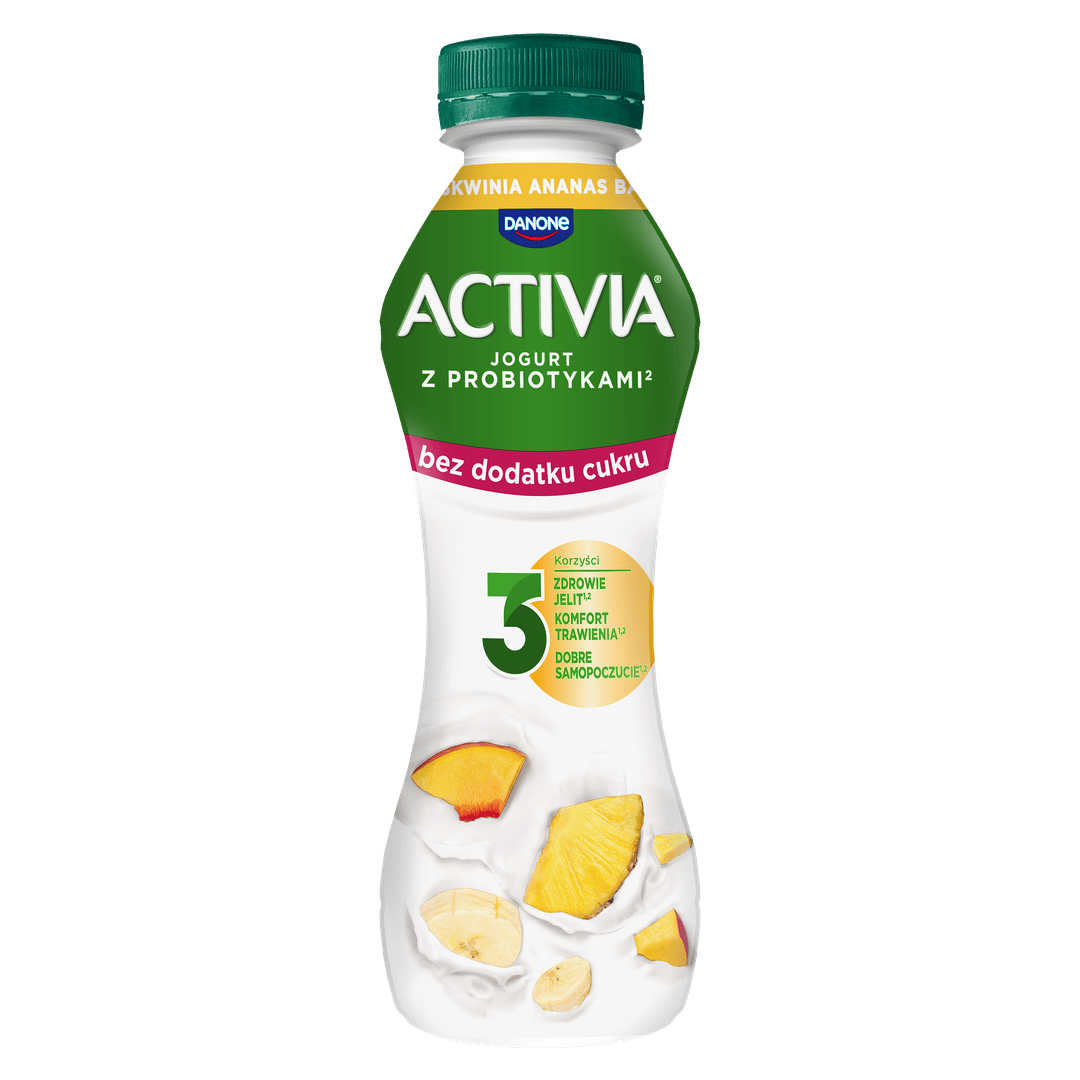 DANONE ACTIVIA Jogurt ananas brzoskwinia banan 270 g
