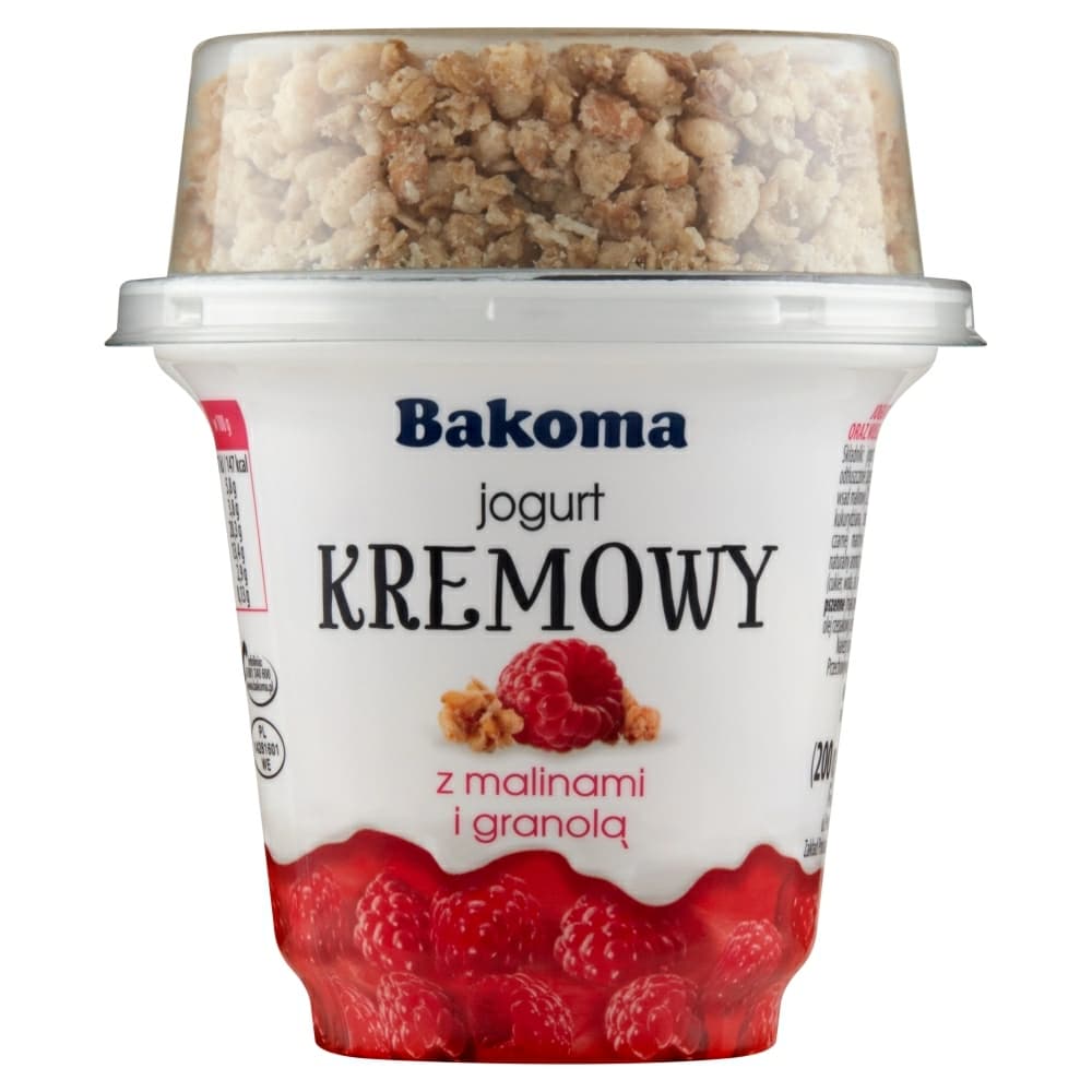 BAKOMA Jogurt kremowy z malinami i granolą 230 g