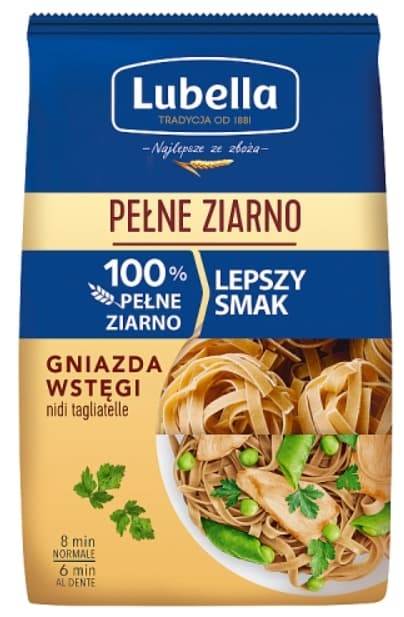 LUBELLA PEŁNE ZIARNO Makaron gniazda wstęgi 400 g