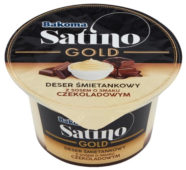 BAKOMA SATINO GOLD Deser śmietankowy z sosem o smaku czekoladowym 135 g