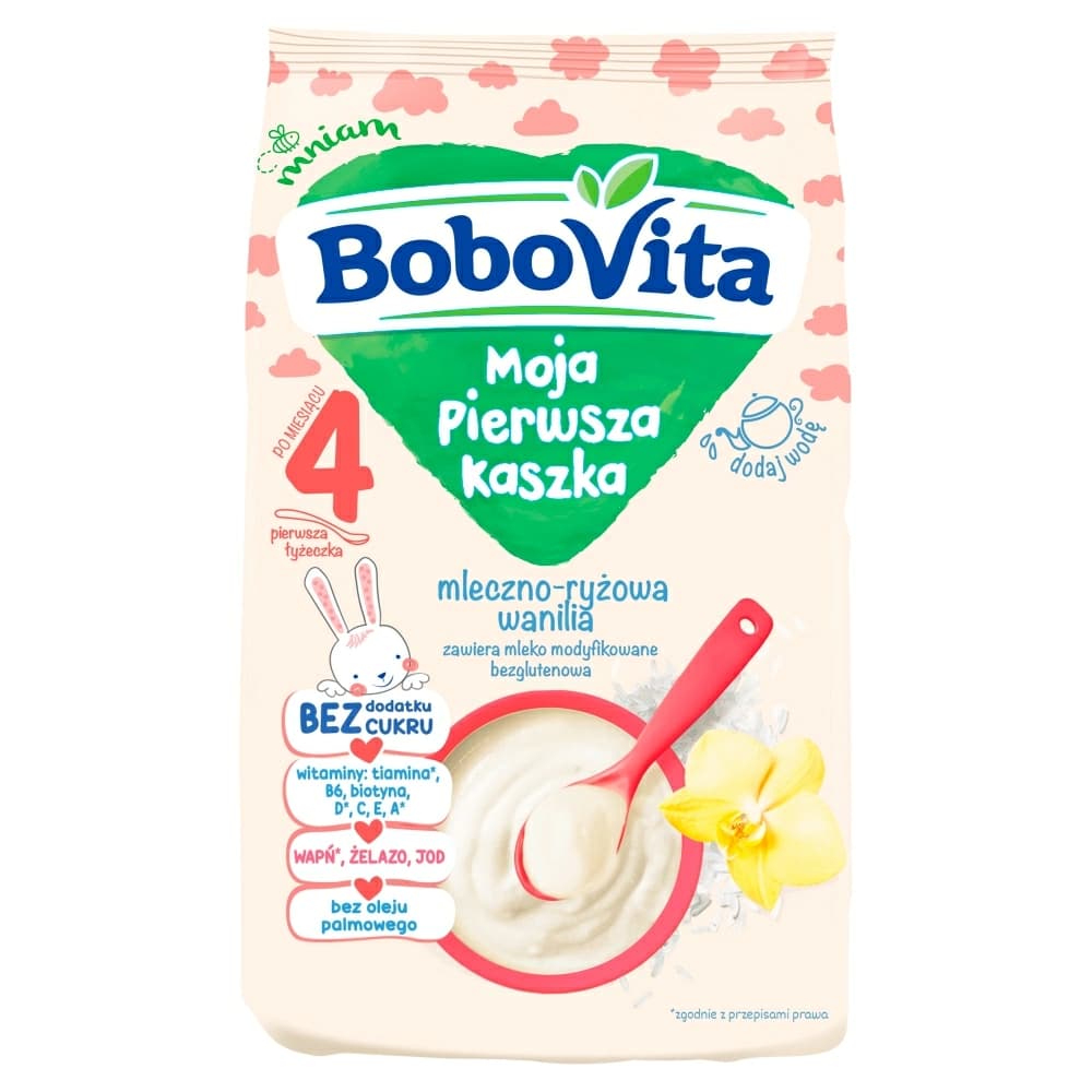 BOBOVITA Moja Pierwsza Kaszka mleczno-ryżowa wanilia po 4. miesiącu 230 g