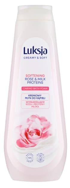 LUKSJA CREAMY & SOFT Kremowy płyn do kąpieli wygładzające róża i proteiny mleka 900 ml