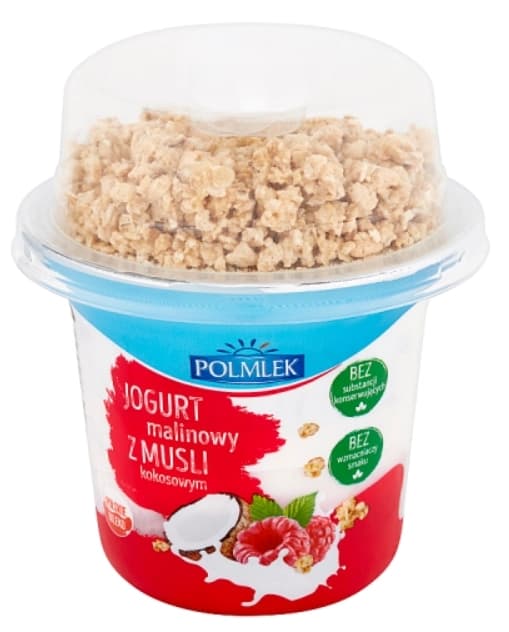 POLMLEK Jogurt malinowy z musli kokosowym 210 g