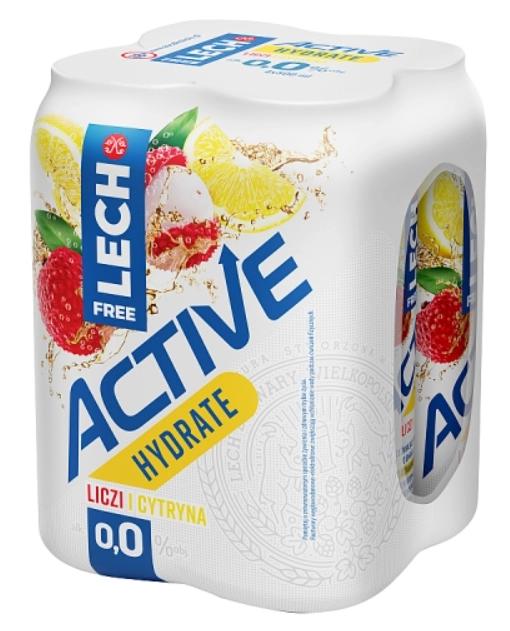 LECH Piwo Free Active Hydrate liczi i cytryna bezalkoholowe 4x500ml