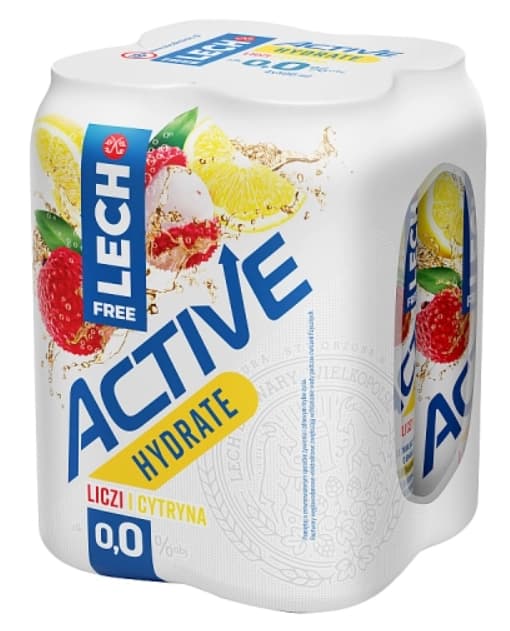 LECH Piwo Free Active Hydrate liczi i cytryna bezalkoholowe 4x500ml 2000 ml