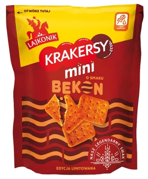 LAJKONIK Krakersy mini o smaku bekon 100 g