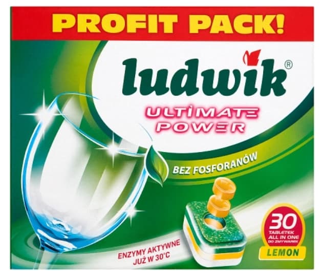 LUDWIK ULTIMATE POWER Tabletki do zmywarek All in one Lemon 30 szt.