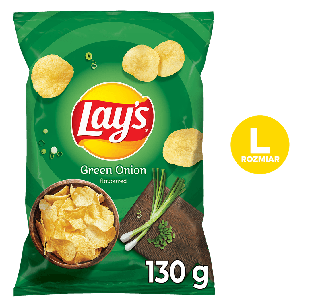 LAY'S Chipsy ziemniaczane o smaku zielonej cebulki 130 g