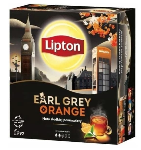 LIPTON Herbata czarna Earl Grey Orange 92 szt. 129 g