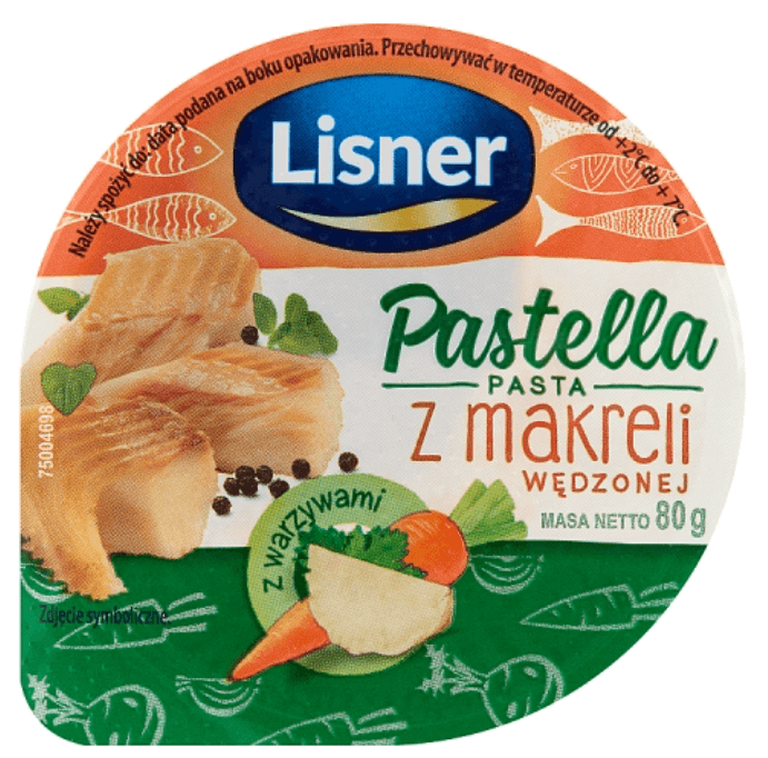 LISNER PASTELLA Pasta z makreli wędzonej z warzywami 80 g