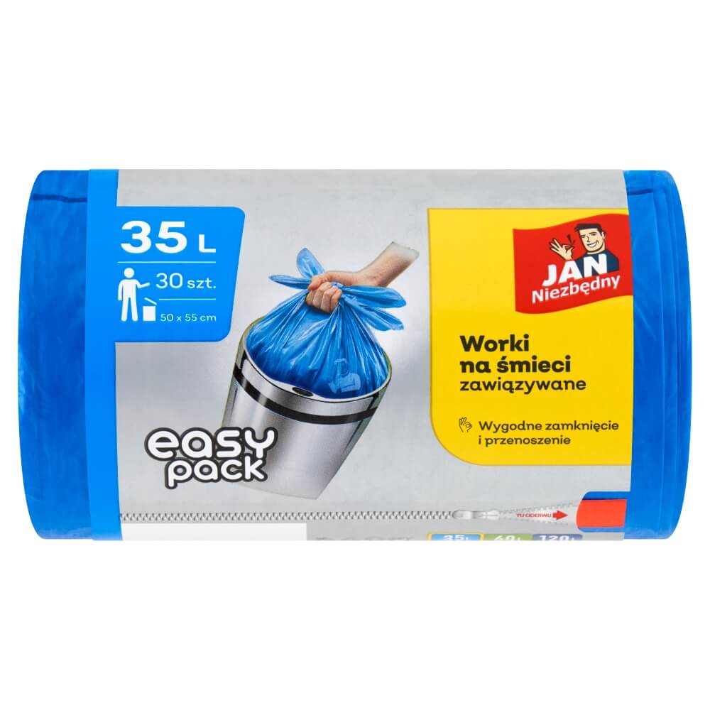 JAN NIEZBĘDNY Worki Easy Pack 35 l niebieski 30 szt.