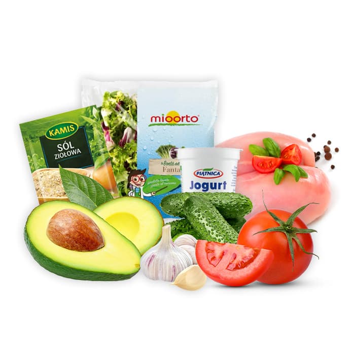 Sałatka z grillowanym kurczakiem i awokado