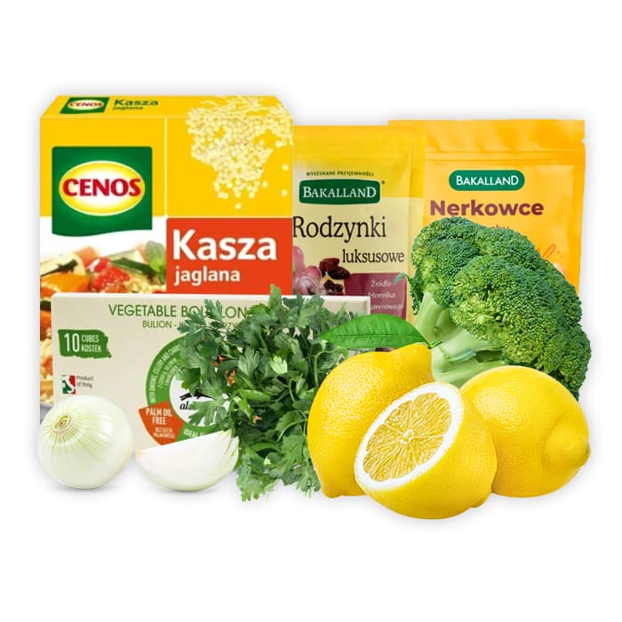 Sałatka z kaszą jaglaną, brokułami i suszonymi owocami