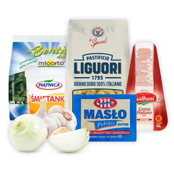 Makaron ze szpinakiem i sosem śmietanowym