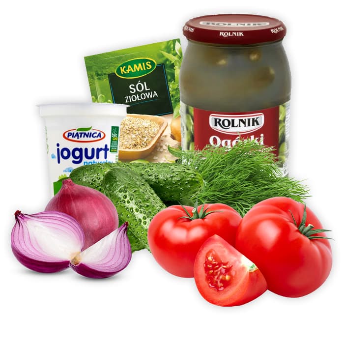 Sałatka z ogórkami, pomidorami i jogurtem naturalnym